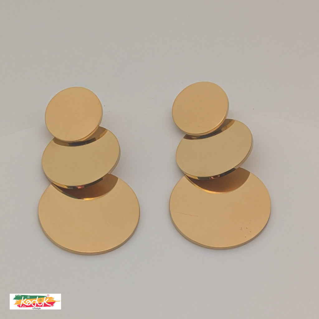 Modern Geometric Golden Statement Earrings