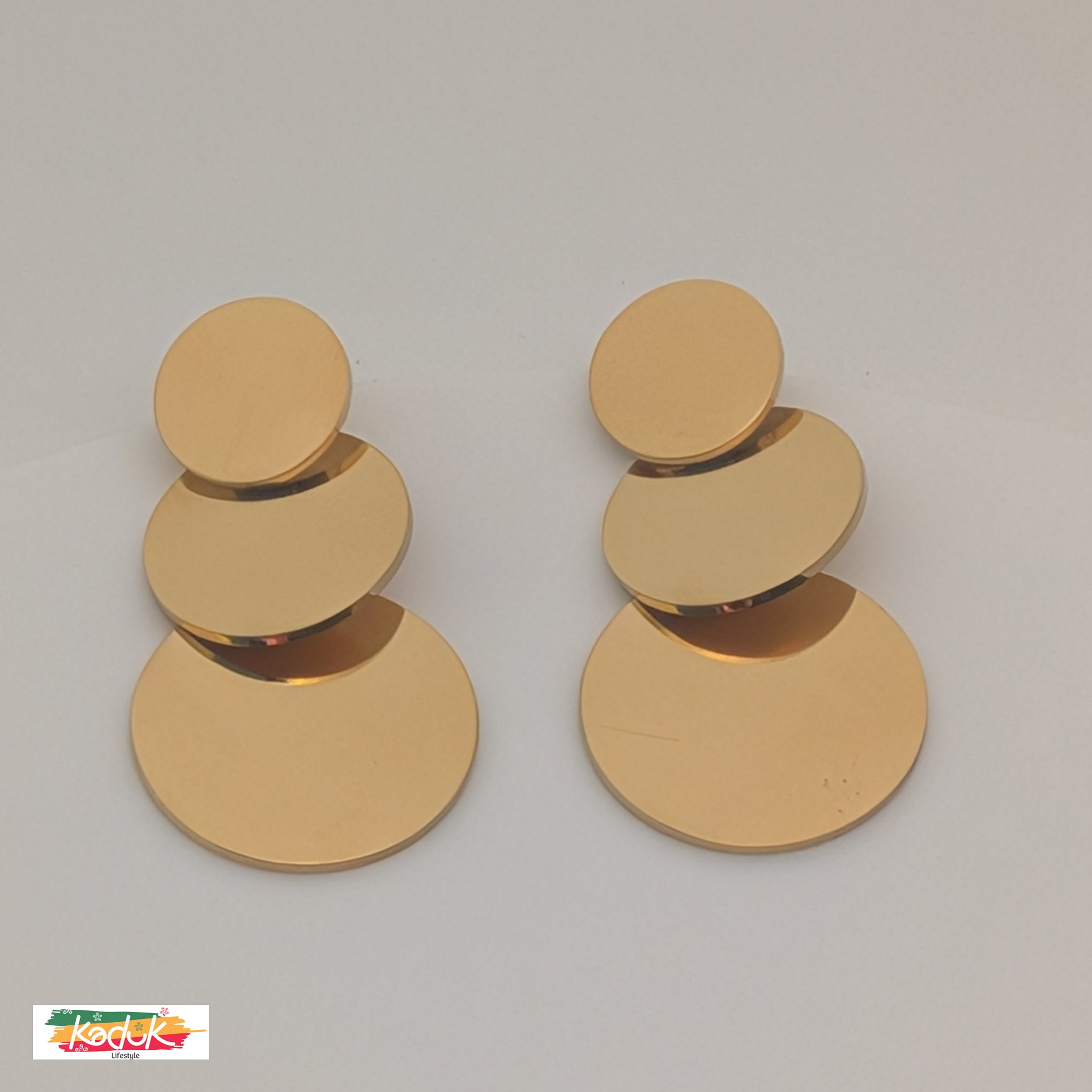 Modern Geometric Golden Statement Earrings