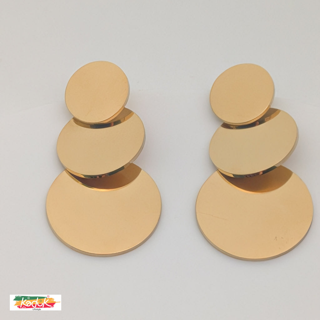 Modern Geometric Golden Statement Earrings